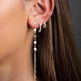 Pearl and Enamel Long Tassel Earring