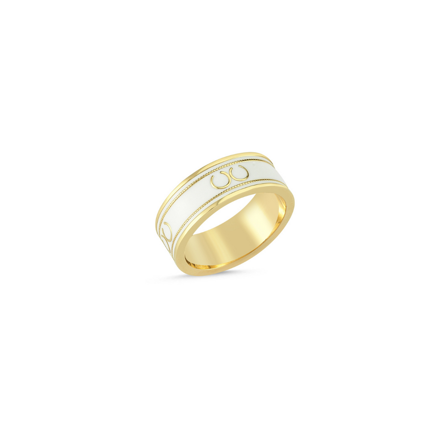 Classic Gold and Enamel Logo Ring