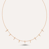 Half pave dagger layering necklace